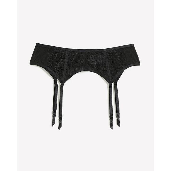 Penningtons Other - Sexy Black Garter Belt with Lace and Faux Leather - Déesse Collection - Size 14
